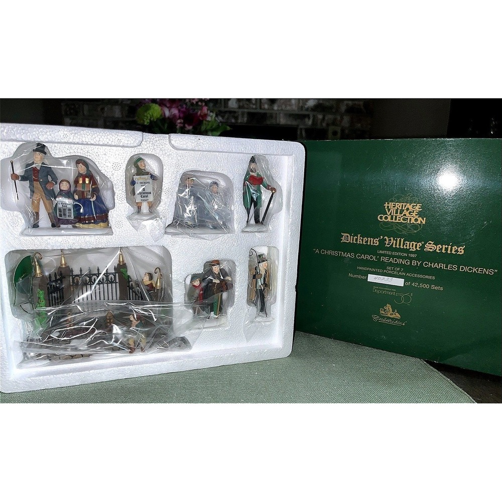 Dept 56 Dickens Village 'Christmas Carol Reading by Dickens' Limited Edition~New